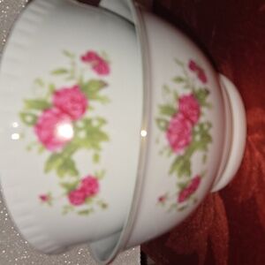 Floral Porcelain Bowls Set Of 2